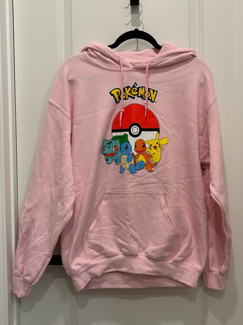 2/$24 💥🆕 Pokémon Pikachu Bulbasaur Squirtle Charmander Pink Hoodie | Med |4489
